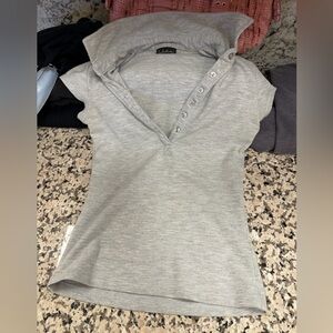 Grey Buttoned up fitted shirt